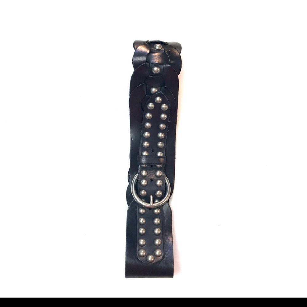 Betsey Johnson Black Leather Studded Belt - Picture 5 of 7